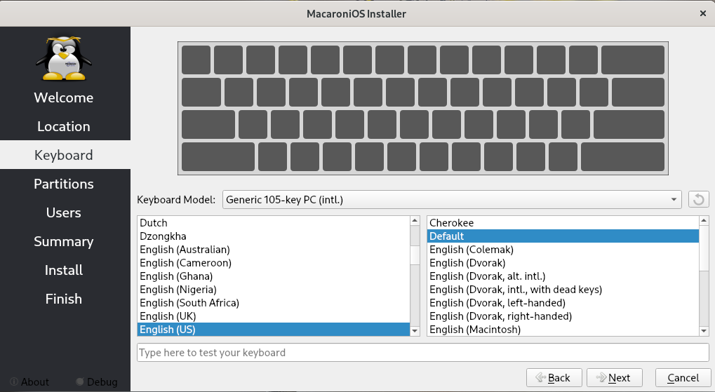 Installer Keyboard