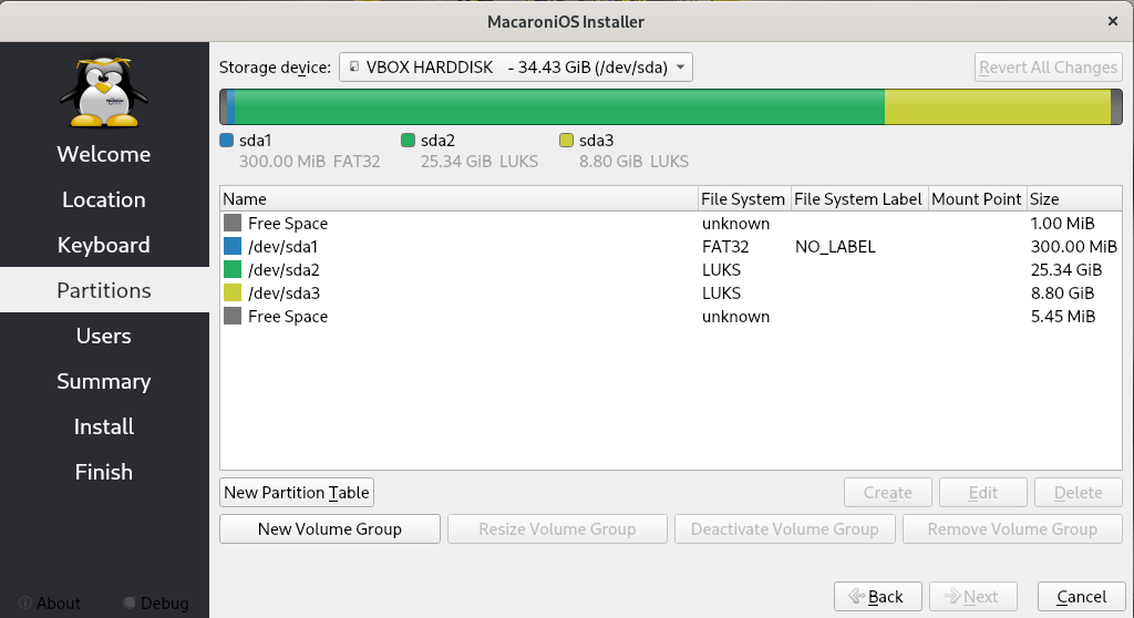 Installer Partitions Manual